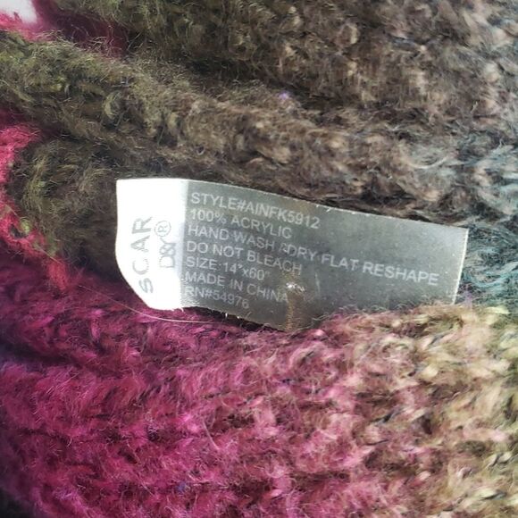 Acrylic Plum/Blue/Gray Scarf - Picture 2 of 2